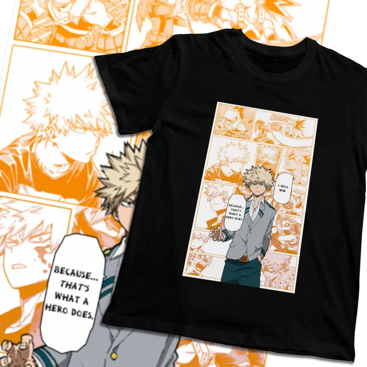 2020 новая футболка с принтом Bakugo Katsuki Boku No Hero Academy для мужчин Crazy 100% хлопок