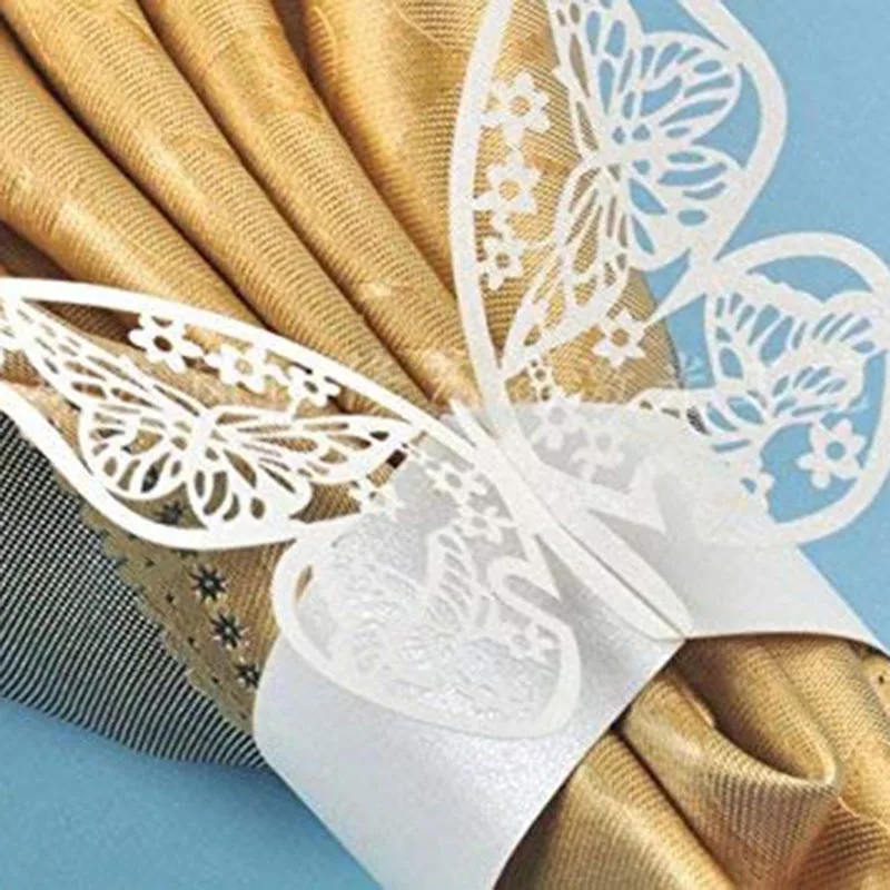 

Buckle Towel Hollow Butterfly Paper Reflective Golden Butterfly Paper Ring Decoration FF01