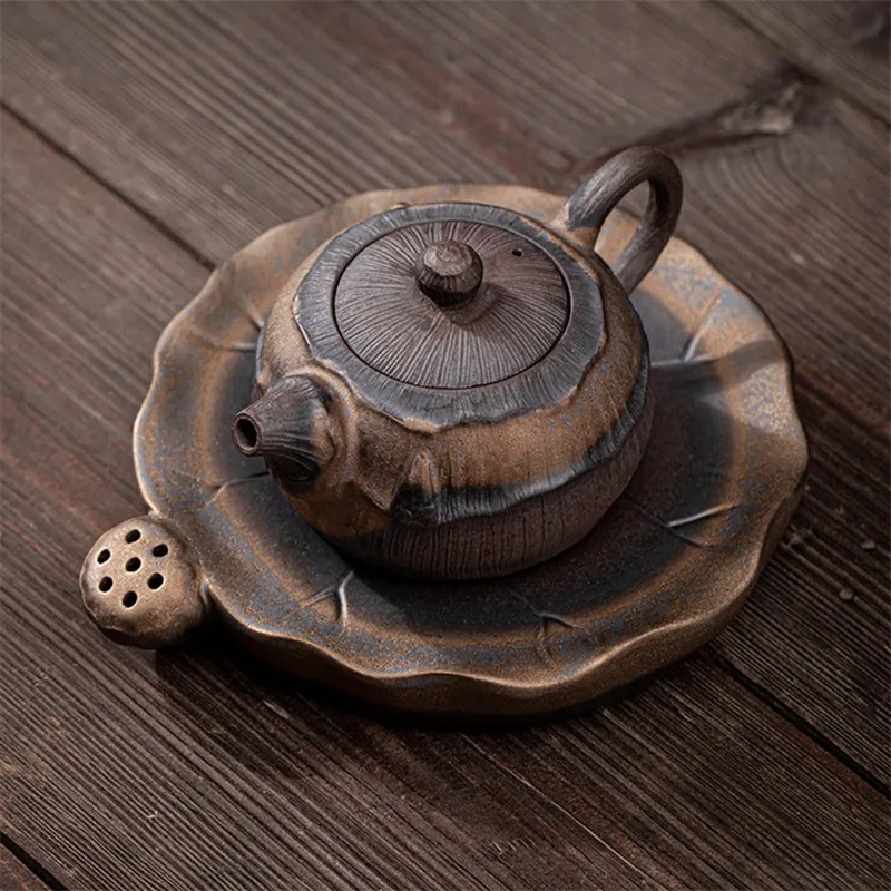 Керамический позолоченный Железный глазурь в японском стиле чайный горшок с