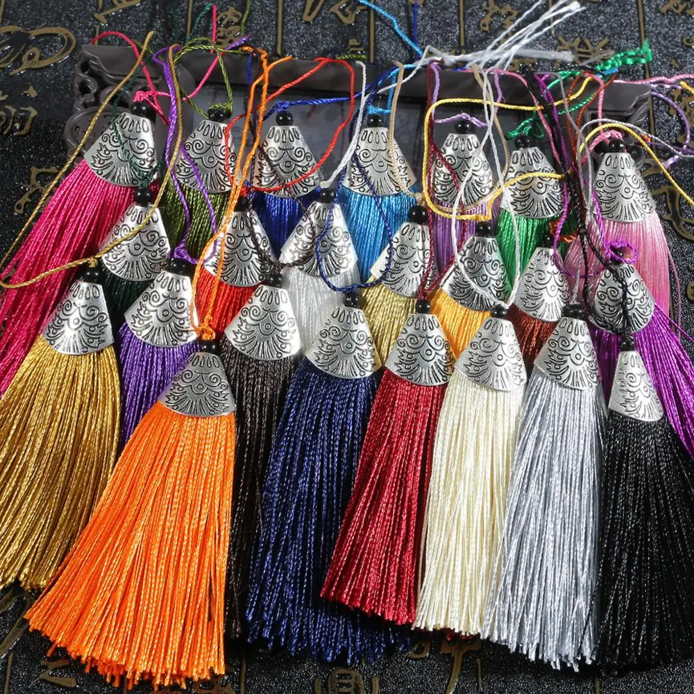 2 шт./пакет декоративная кисточка из полиэстера с черным агатом и цинковым