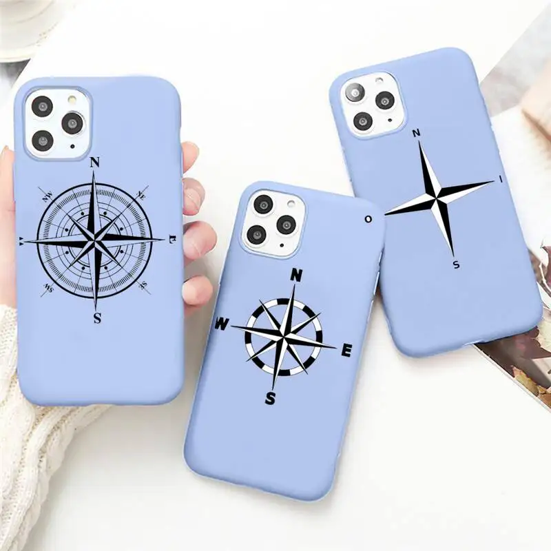 

Direction Compass Map Phone Case For IPhone 12 Pro Max 6 6s 7 8 Plus XS XR 12mini Se 2020 Iphone 11 Pro Max Candy Case