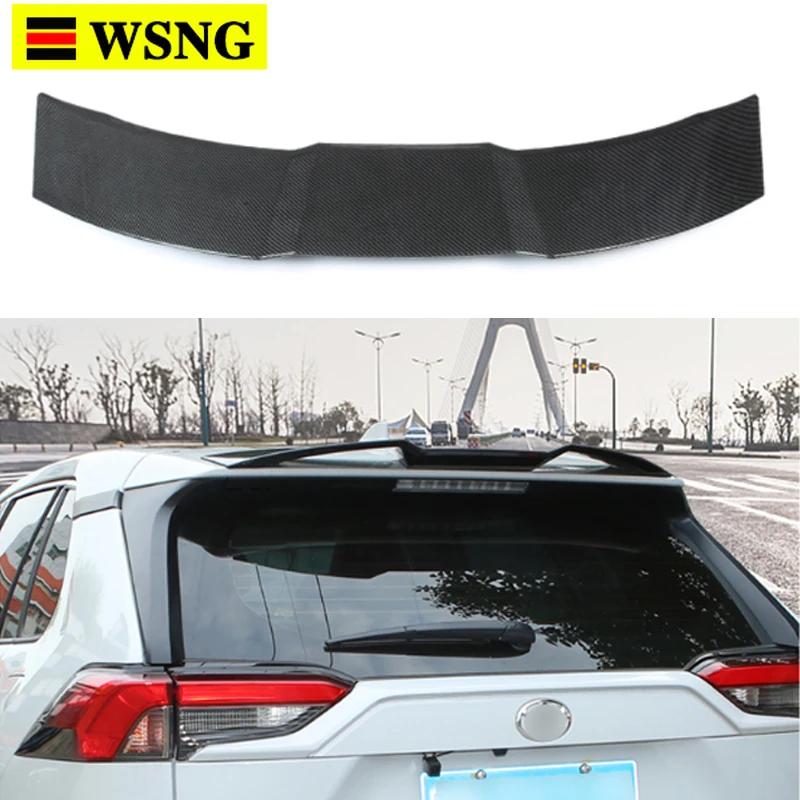 

Для новой машины скорой помощи Toyota RAV4 для Toyota Previa RAV 4 2019 2020 Поддельные углеродного волокна внешний задний спойлер хвост багажнике крыло укра...