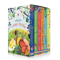 6 booksset usborne peep inside book english educational 3d flap picture books baby children reading book for children gifts