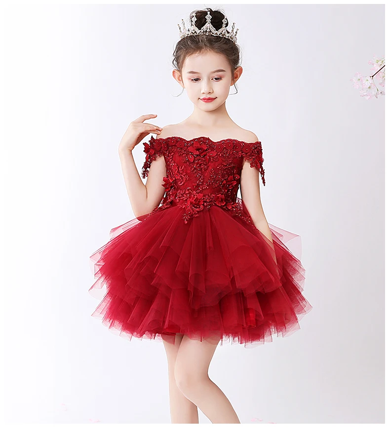 Тюлевое платье с аппликацией для новорожденных девочек кружевное бусинами и