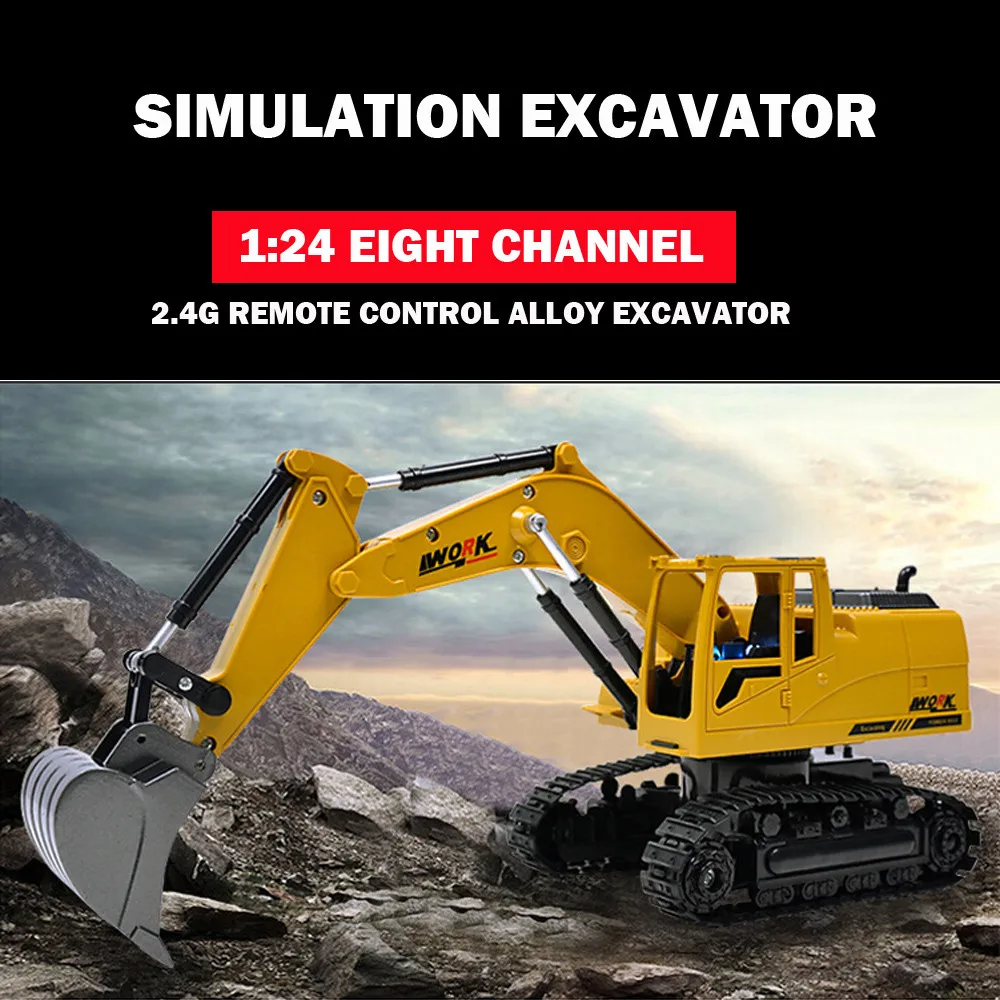 Тяжелая металлическая модель экскаватора Бесплатная колесная литая