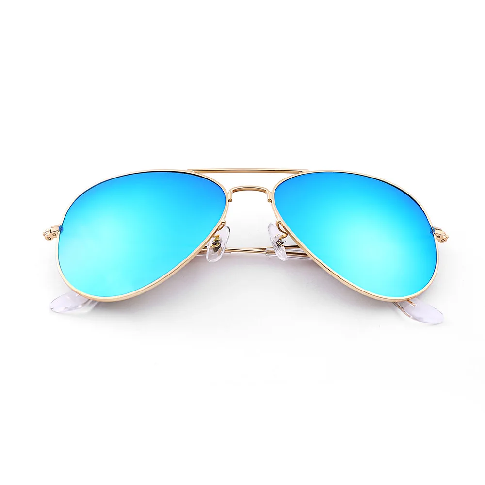 gold-blue Высокое качество, стеклянные линзы, Классические солнцезащитные очки es 3025, пилот, для женщин и мужчин, роскошный дизайн, брендовые солнцезащитные очки, очки для вождения - Цвет линз: gold-blue