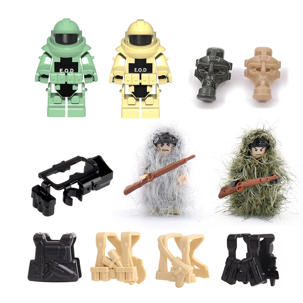 

Камуфляжная одежда «сделай сам», броня для тела, тактический пояс, аксессуары, фигурка солдата, модель военного конструктора, детская игруш...