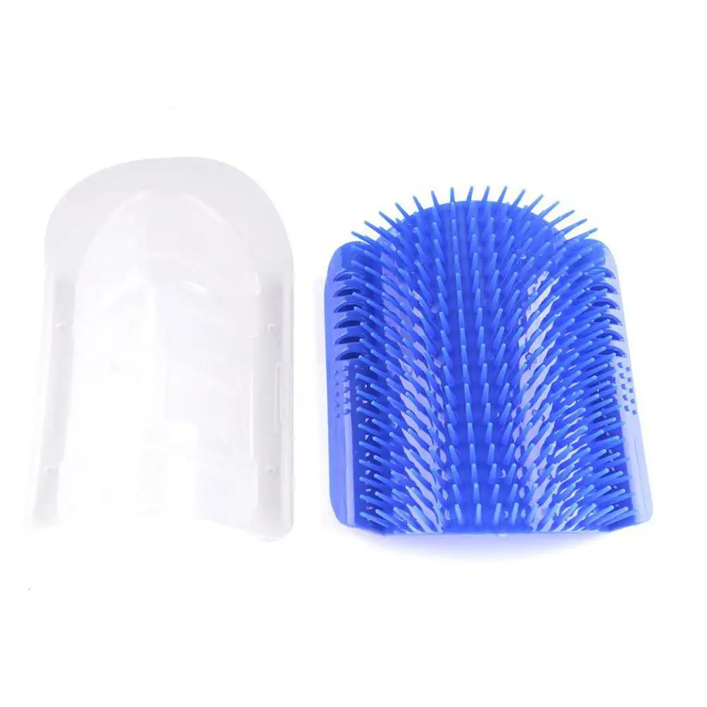 Удобный массажер для кошек угловая Массажная щетка пластиковая фиксированная