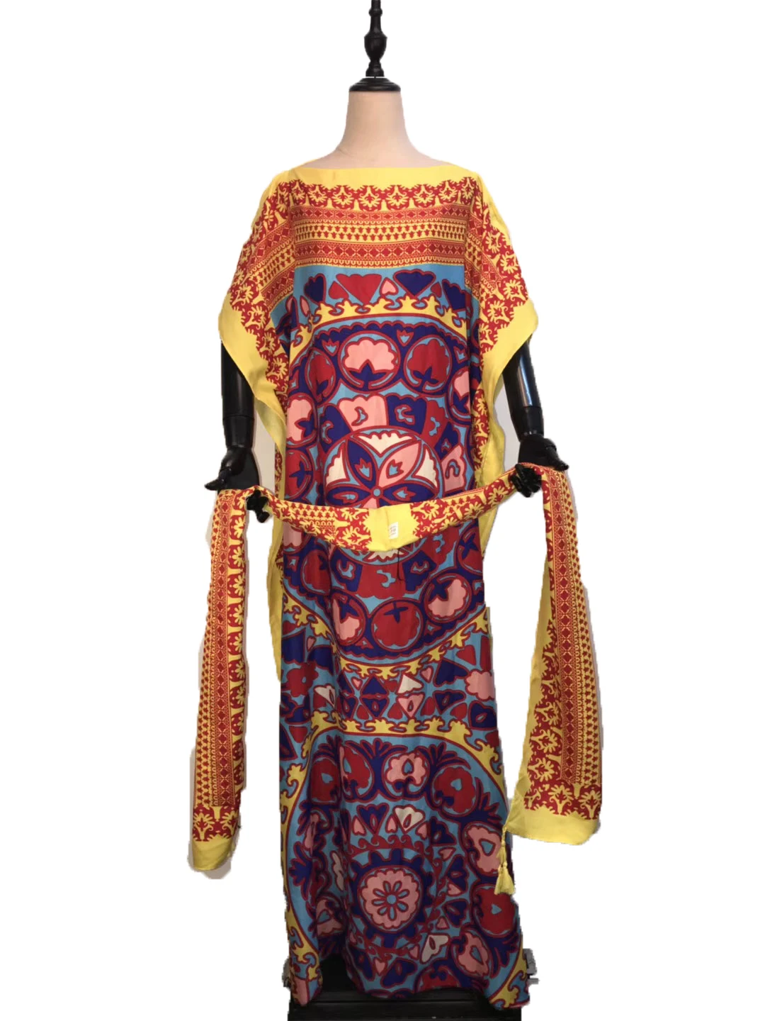 

Bright color Dashiki Muslim Abaya Cotton kaftan dress match scarf plus size African dress for women