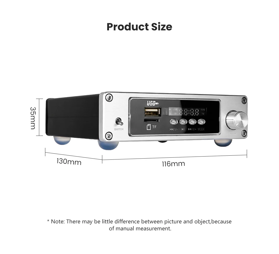 AIYIMA TPA3116 Bluetooth 4,0 усилитель мощности Hi-Fi стерео домашний аудио цифровой усилитель 100Wx2 TF США без потерь декодирование музыкальный плеер