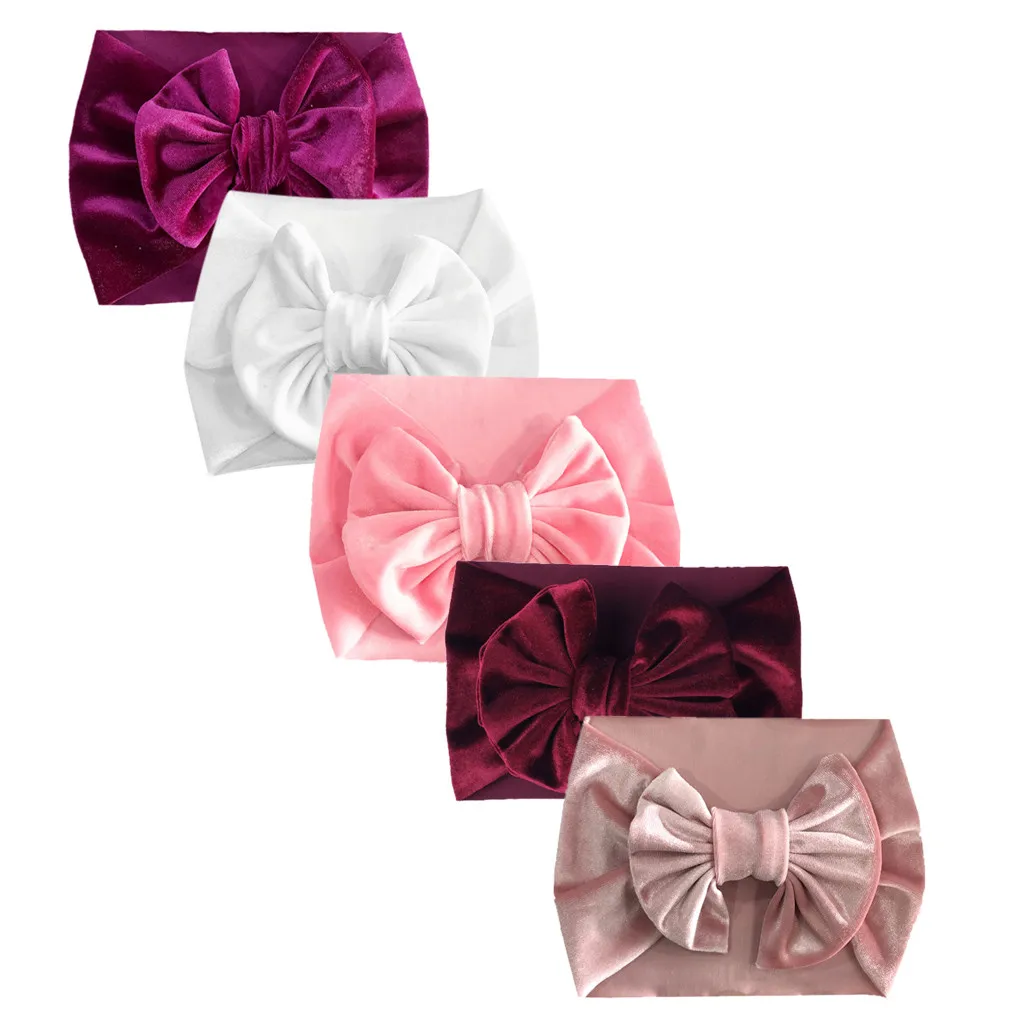 

Kids Newborn Girls Baby Solid Headband Hair Band Bow Accessories Headwears Hat Hair Band Beanie Headwear Cap Sets Soft Hats