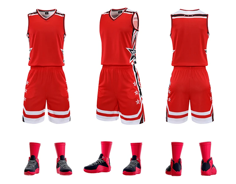 Мужская мода высокого качества баскетбольная майка Джерси набор униформы