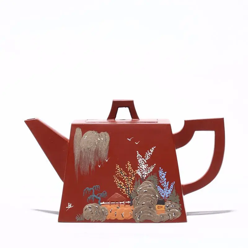 

Teapot straight quality purple clay teapot raw material Dahongpao Jinxiu Sifang daily necessities tea set