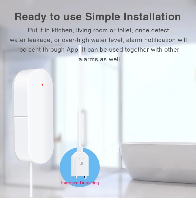 QOLELARM Tuya умный wifi детектор утечки воды приложение уведомления оповещения датчик воды сигнализация утечка Домашняя безопасность