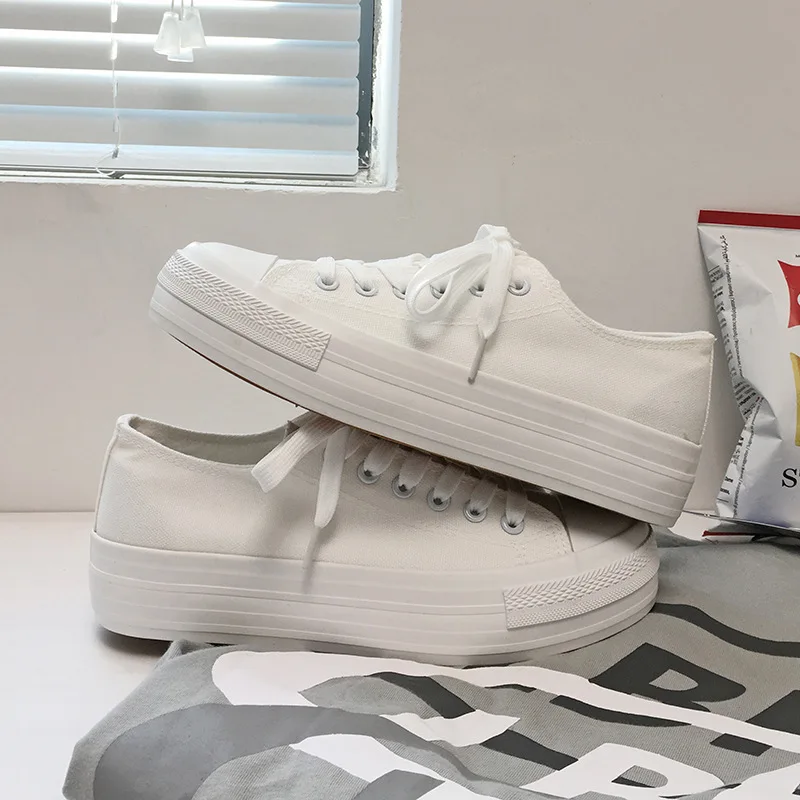

Platform Canvas Shoes White Black Sneakers Women Shoes Casual Sports Fashion Shoes for Women Sneakers Flat Shoe Comfortable