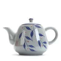 900ml ceramic large teapot with handle vintage hand painted blue and white porcelain filter tea pot restaurant teaware