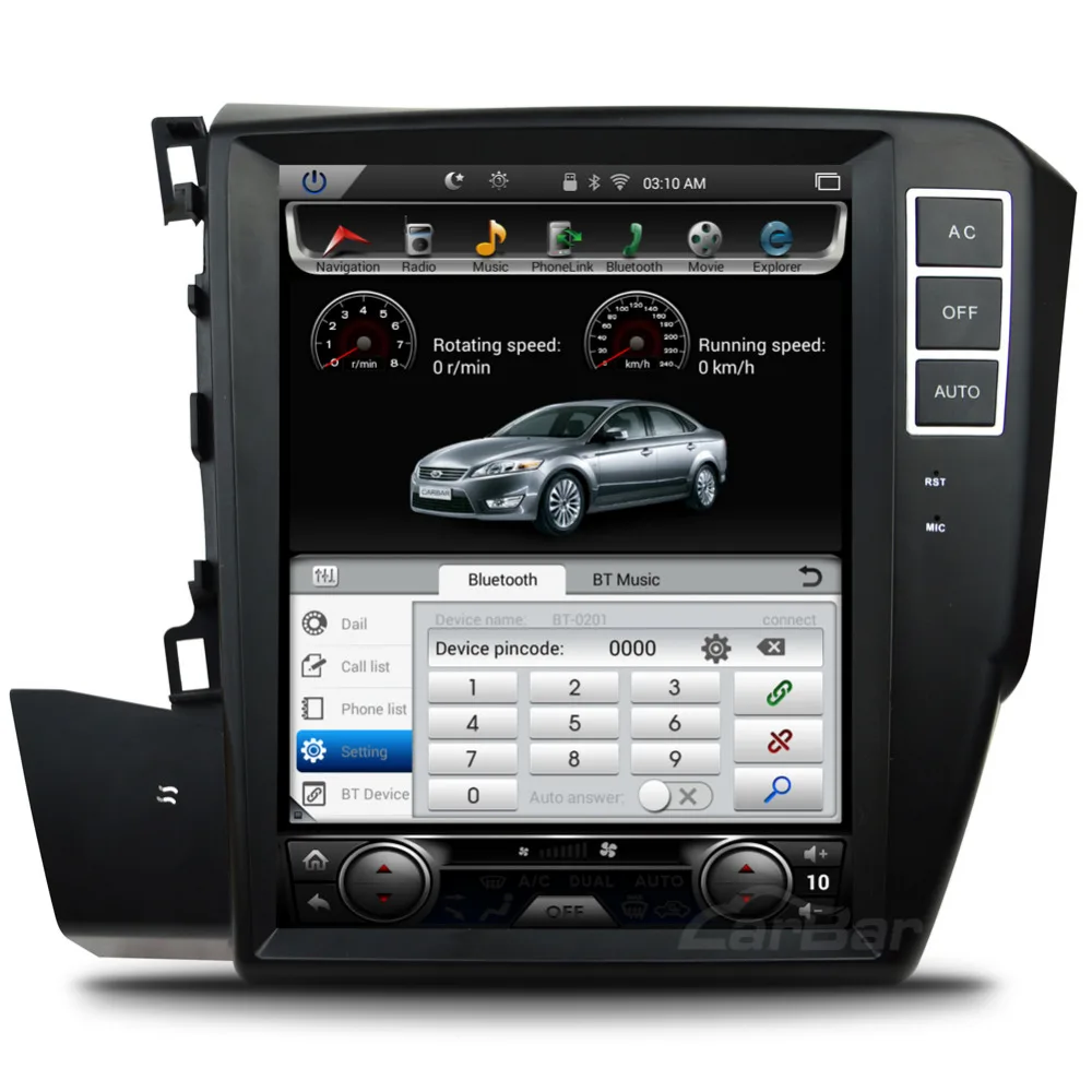 Вертикальный Большой экран 10 4 дюйма 1024*768 Android автомобильный DVD GPS навигатор радио