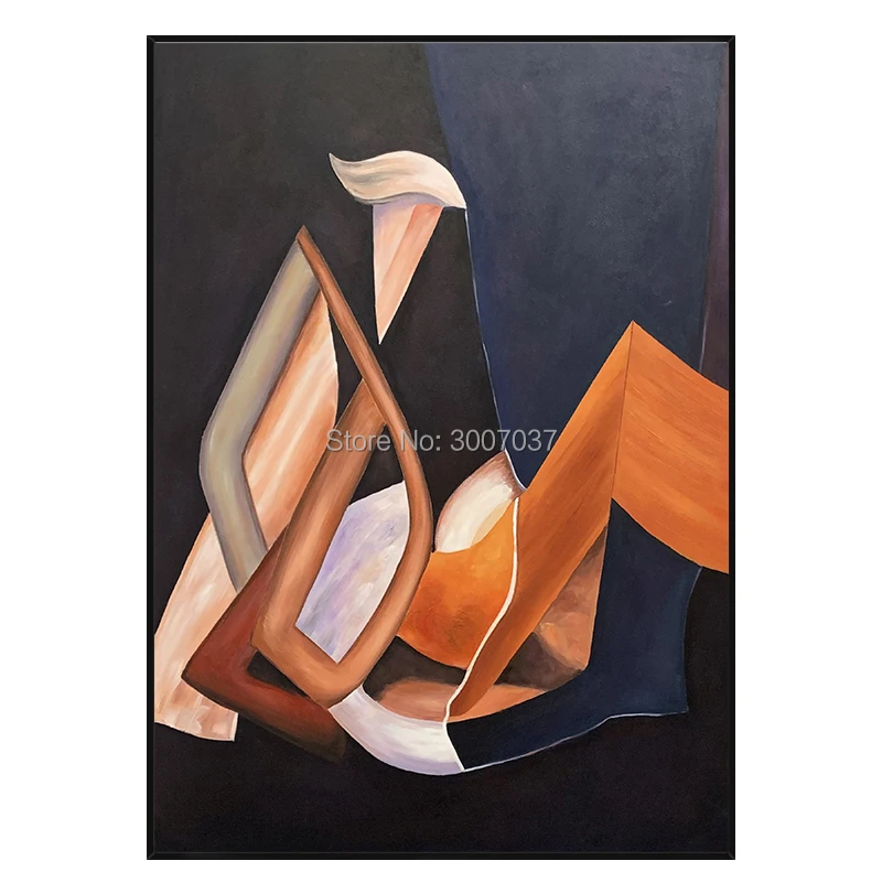 Современная ручная работа абстрактный стиль черная картина маслом на холсте для