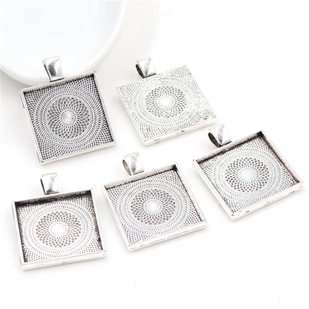 Новая мода 6 шт 20 мм внутренний размер 4 стиля квадратный кабошон основа подвеска