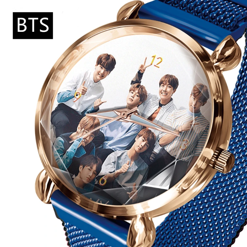 

Kpop Bangtan Boys Photo Watch for Girls Trend 2021 Product Magnetic Clasp Quartz Watch Fashion Jewelry Accessories Gift BTS-015