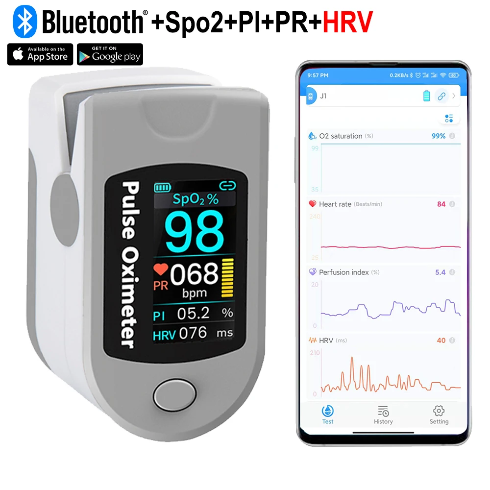 

Bluetooth Finger Pulse Oximeter Sleep monitoring data analysis Fingertip Oximetro de pulso de dedo blood oxygen monitor OLED