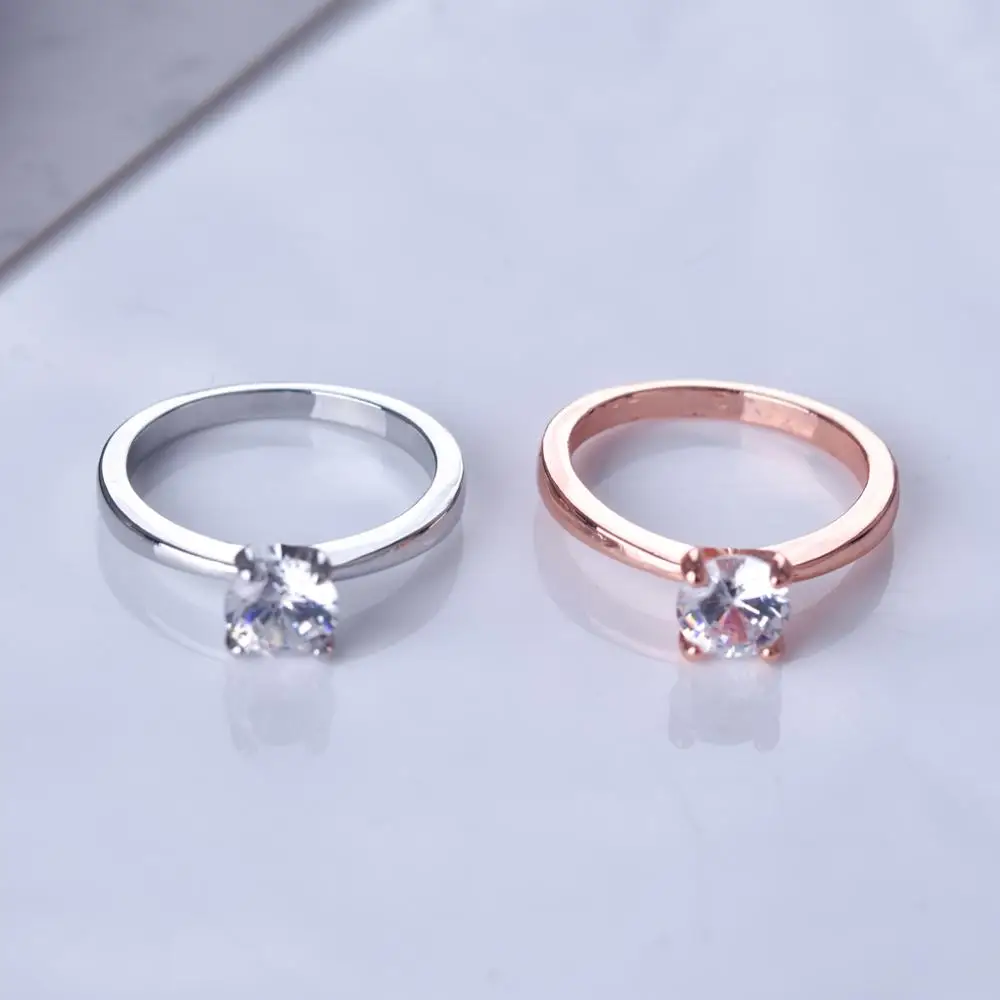 Женское кольцо с 4 зажимами MENGYI простое классическое из белого золота/розового