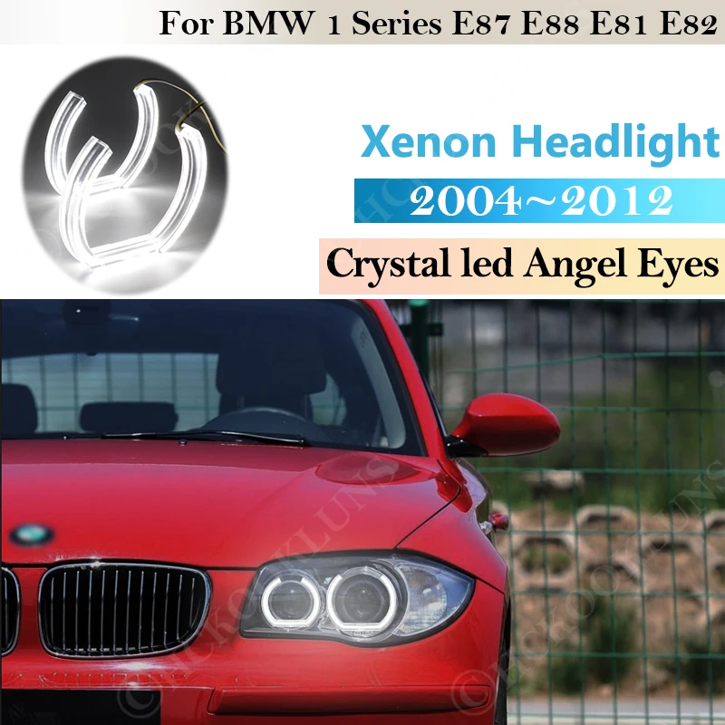 

Crystal LED Angel Eyes Xenon Headlight For BMW E81 E87 E88 E82 DTM Style Halo Rings Light Kits 2004 ~ 2012 Car Styling 2011 2010
