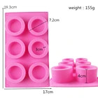 Форма для бетона, практичная Бытовая силиконовая форма для мыла ручной работы с 6 отверстиями, антипригарная форма для пончиков