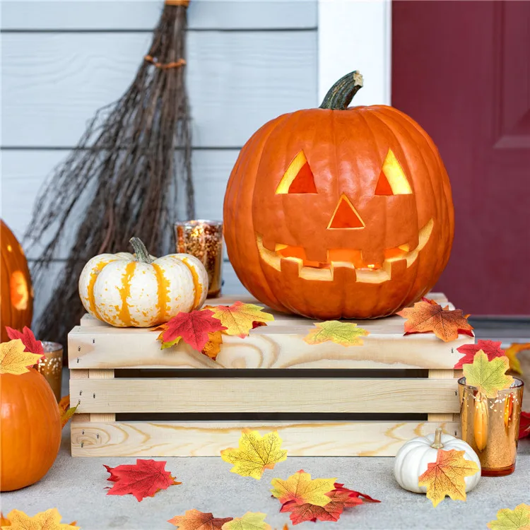 Искусственные кленовые листья 50 шт./компл. DIY шелковые осенние для свадьбы сада