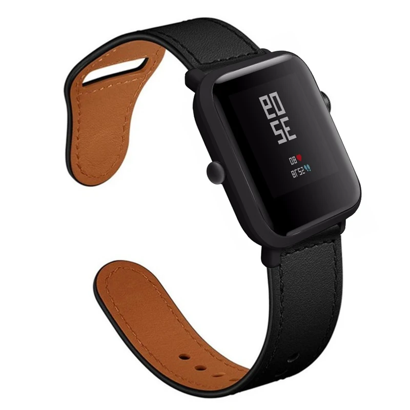 2 Ремешок для часов Amazfit GTS из натуральной кожи браслет Correa для Xiaomi Huami Amazfit Bip Lite Молодежные часы аксессуары - Цвет: 2