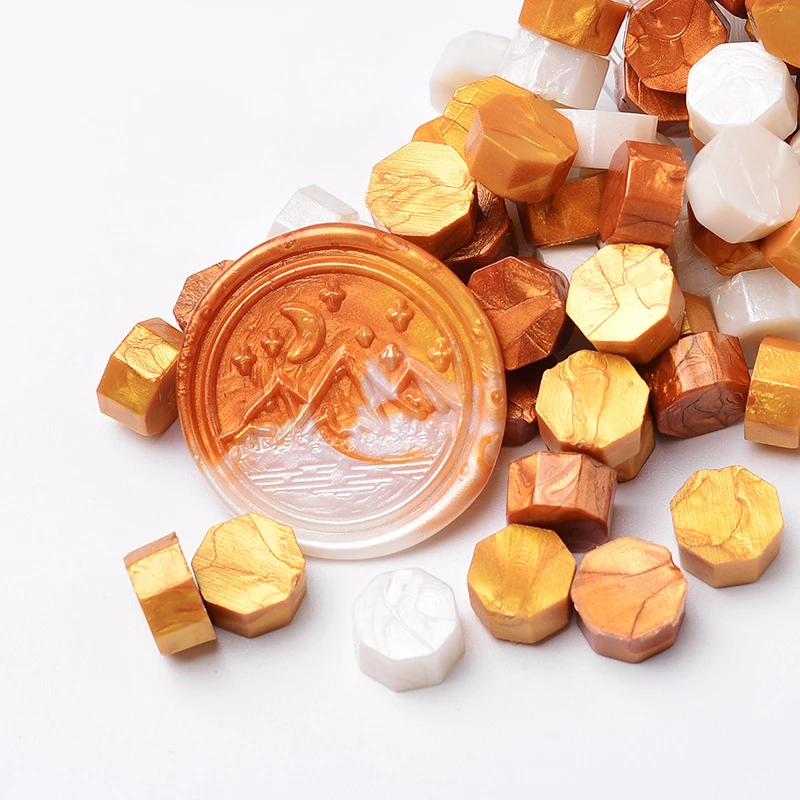 100 шт/лот Ретро восковые бусины в форме октагона для печати печати на свадебных конвертах, винтажный рукодельный декор, инструменты для изготовления открыток.