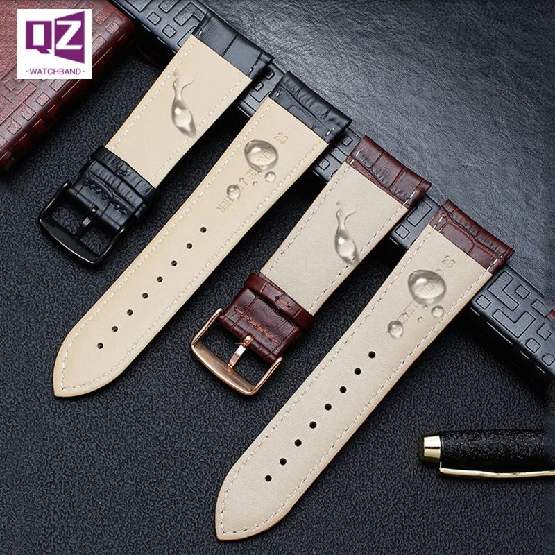 COW LEATHER Watch Strap 22mm 23mm 24mm 26mm 28mm watchband mens Genuine leather bracelet general watch band alligator grain