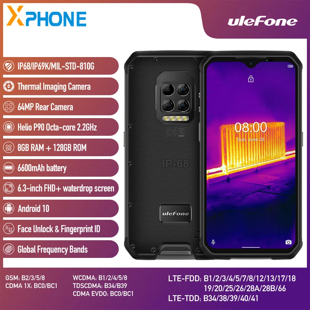 Смартфон Ulefone Armor 9 защищенный 8 + 128 ГБ 6600 мАч 6 3 дюйма Android 10|Смартфоны| |