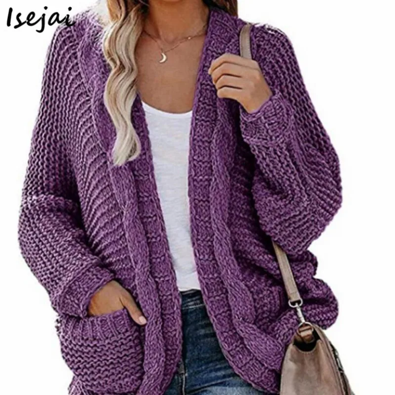 

Twist Cardigan Woman Sweaters Pockets Spring Autumn Loose Cardigan Women Casual Coat