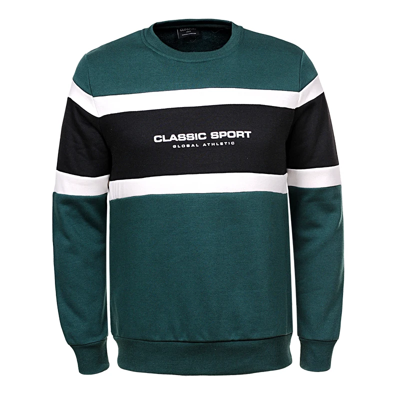GLO-STORY 2020 Мужской пуловер с круглым вырезом в разноцветную полоску стиле пэчворк