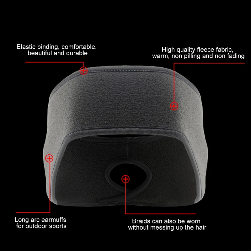 

Outdoor Fleece Headband Windproof Warm Ear Protection Headband Hair Band for Riding Running WHShopping