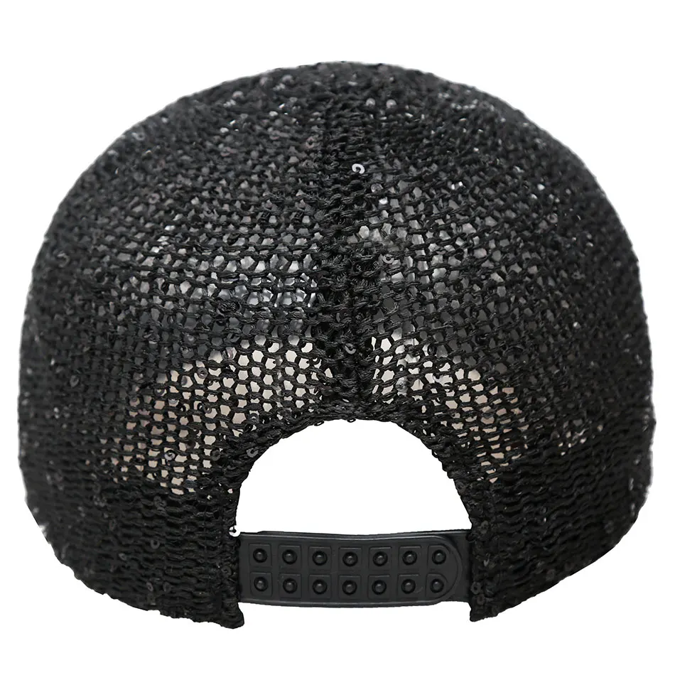 Fashion Casual Shiny Baseball Cap Women's Sequin Knitted Outdoor Hat Women's Solid Breathable Shade Baseball Hat