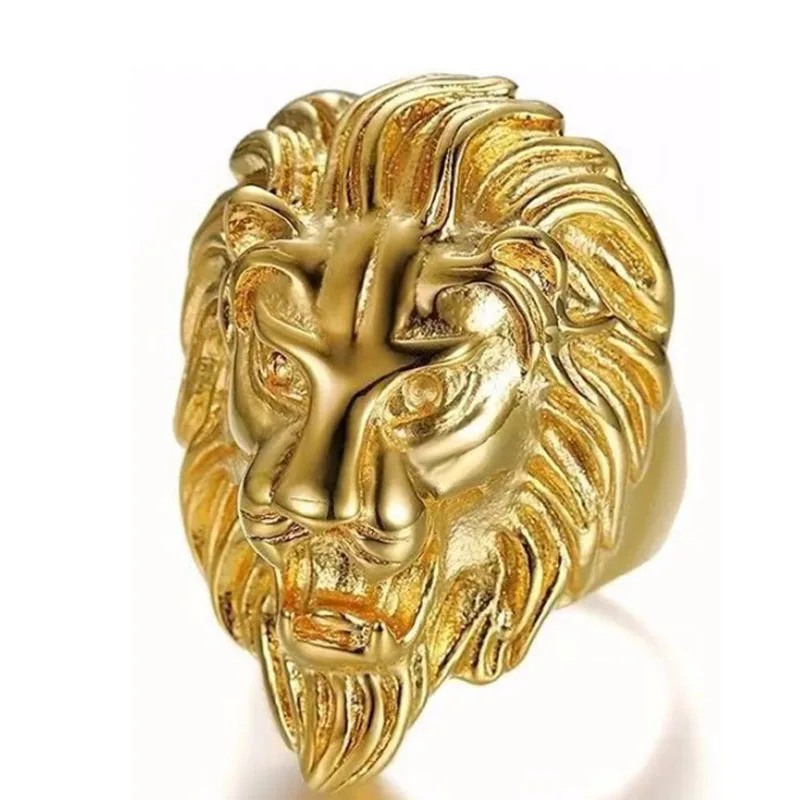 

Hip Hop Men's Ring 3 Colors Domineering Lion Head Metal Ring for Party jewelry Accessories Size