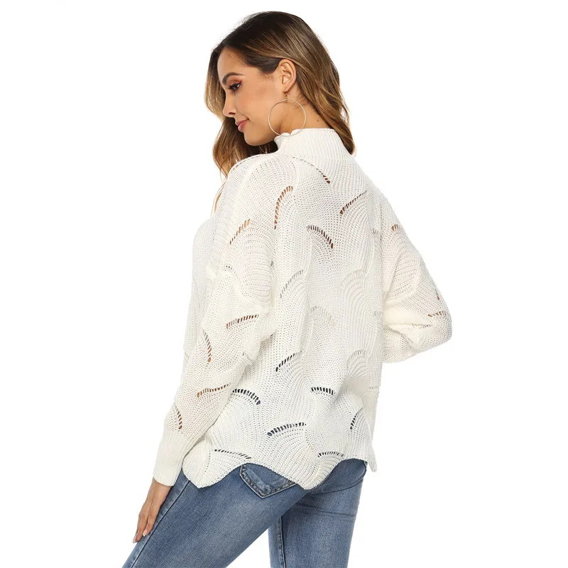 

HUAN BEAUTY Autumn Winter Sweater Women Hollow Loose Pullover Sweater Turtleneck Fashion For Female Winter Sweater HB-OA190703