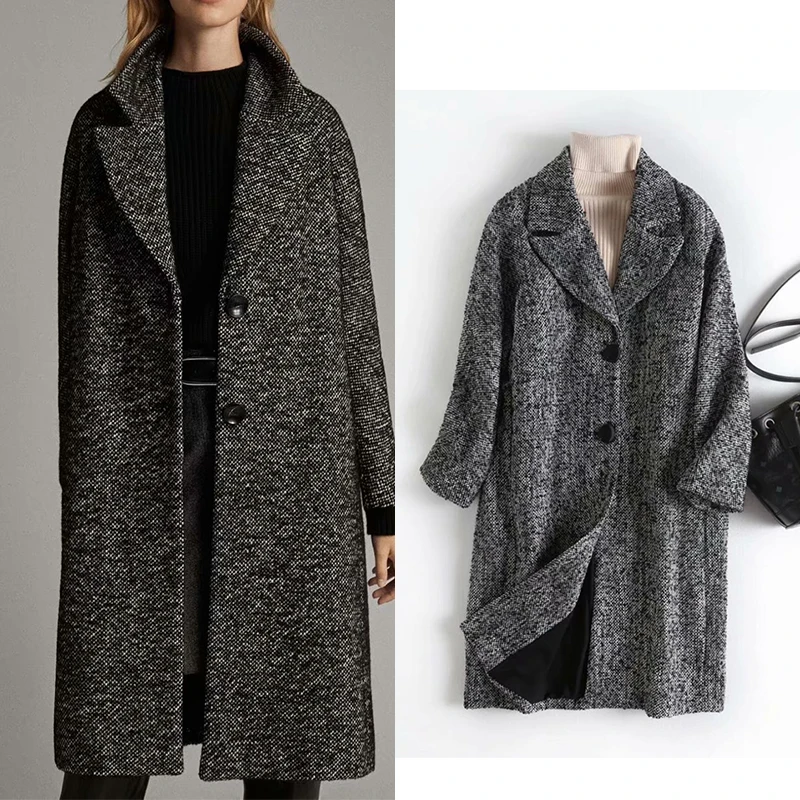 2019 Za Women’s coat wool jacket single breasted solid long warm thick winter manteau femme | Женская одежда