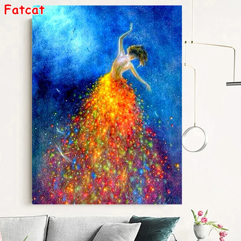 

Алмазная 5D картина, полноразмерная мозаика с абстрактными цветами, с рисунком Танцующей Балерины, для украшения стен, подарок PP1123