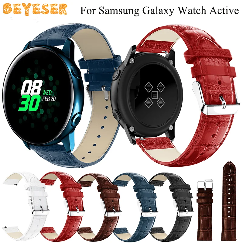 Ремешок спортивный из натуральной кожи для Samsung Galaxy Watch Active 2 40 мм 44 42 Gear