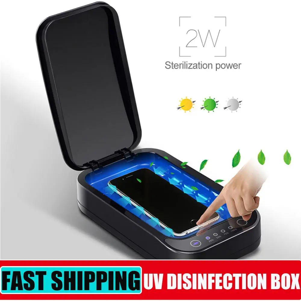 

5V UV Phone Sterilizer Box Jewelry Phones Cleaner Personal Sanitizer Disinfection Cabinet with Aroma Esterilizador For Mask