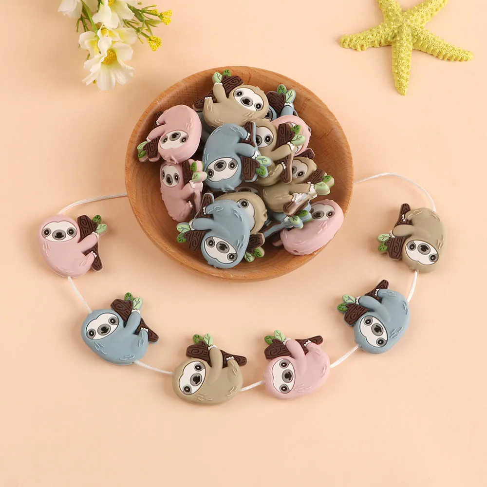 Kovict-Mini cuentas de silicona de dibujos animados, colgantes de silicona de grado alimenticio, accesorios de cadena de chupete, juguetes molares para beb&eacute;, 6/10 Uds.-3