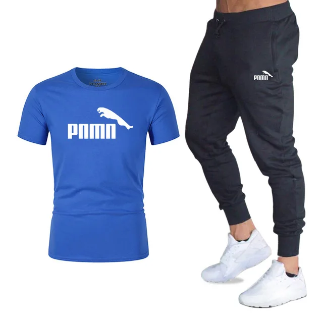 

Casual Male Tracksuit Clothing Summer Men Set Fitness Suit Sporting Suits Short Sleeve T Shirt + pants 2 Piece Set