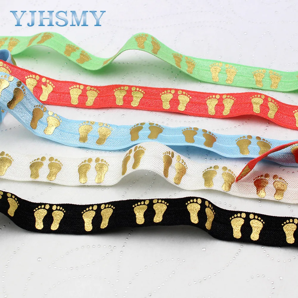 

E-20425-755 5/8 ”Горячая Золотая лента с принтом, DIY аксессуары ручной работы, декоративная лента для упаковки