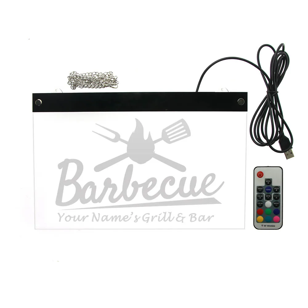 Светодиодный неоновый светильник для магазина барбекю вывеска с именем под