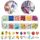 1 коробка глиняная Смола наполнение фруктовыми цветами цветной смешанный наполнитель для DIY эпоксидная смола, форма для изготовления ювелирных изделий Украшение для ногтей