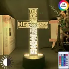 Светильник-ночник со светодиодной подсветкой в виде Креста Иисуса, священного псала, Библии, подарок для христиан, спальни, настольная лампа, декор с церковью