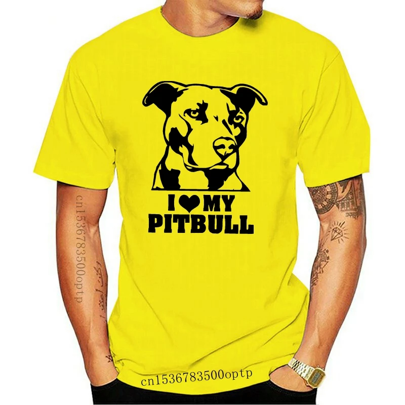 

Новая мужская и женская футболка I Love My Pitbull